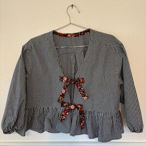 Puff Sleeve Tie Top - Size M